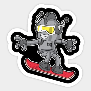 Snowboard Robot Snowboarder Snowboarding Sticker